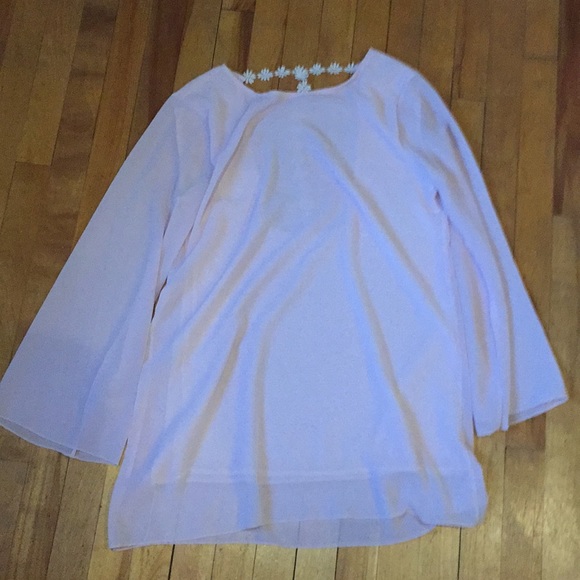 Pretty pink long chiffon blouse